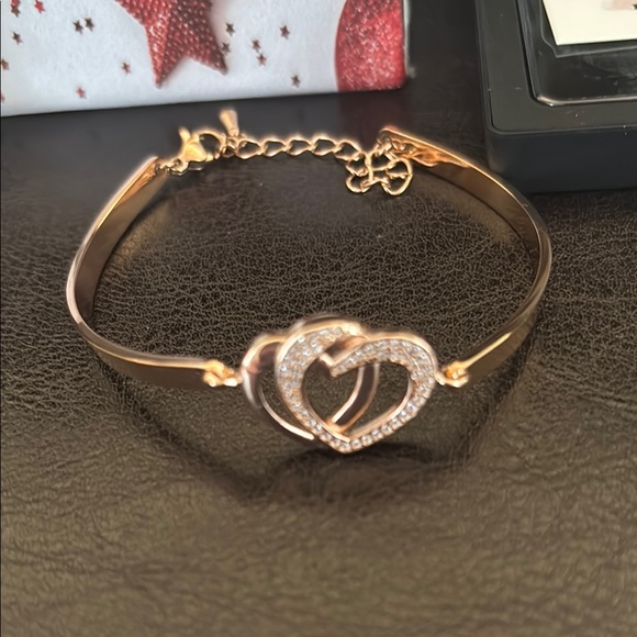 Rose Gold Tone Heart Bracelet - Picture 1 of 5